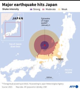 Tsunami alert for Japan